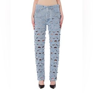 NWOT VETEMENTS x Levis laser cut distressed denim jeans RARE XS